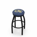 Holland Bar Stool Co 30" Blk Wrinkle Georgia Tech Swivel Bar Stool, Accent Ring L8B2B30GATech